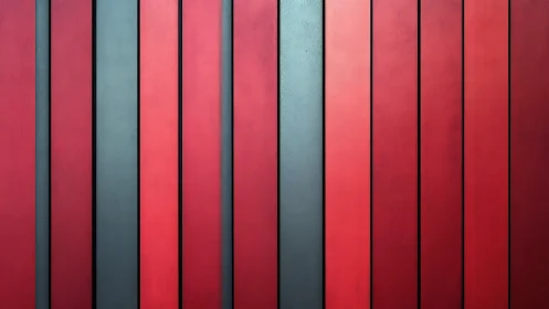 Vertical red and gray wall panels form a strict striped surface