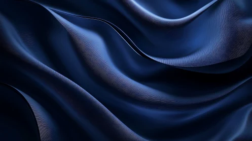 Midnight blue satin folds with fluid abstract waves.