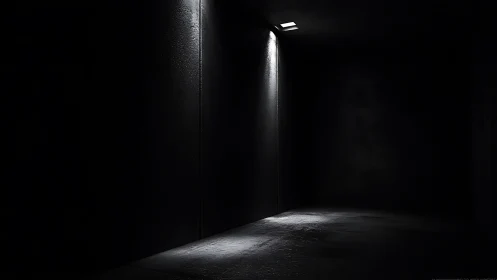 Soft light gently breaking the quiet of a shadowed room.