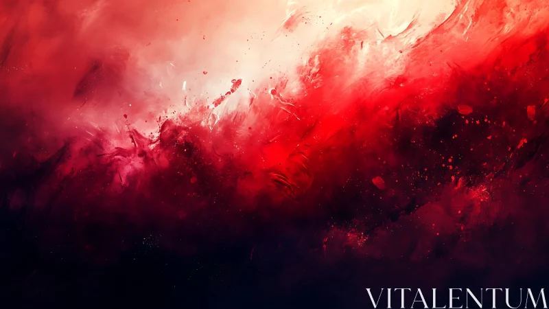 Crimson nebula swirl in dynamic digital abstract field.