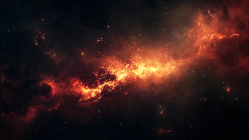Solar ember river carves a molten path across deep space
