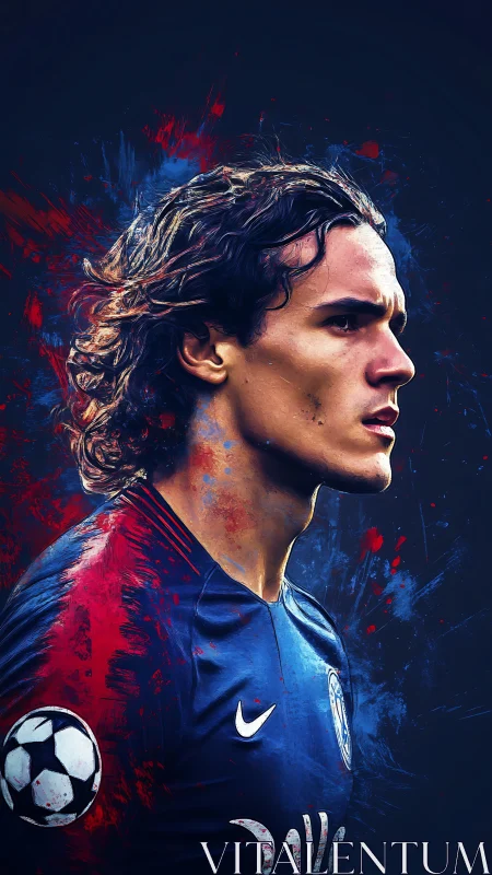 Side-profile digital portrait renders focused football striker