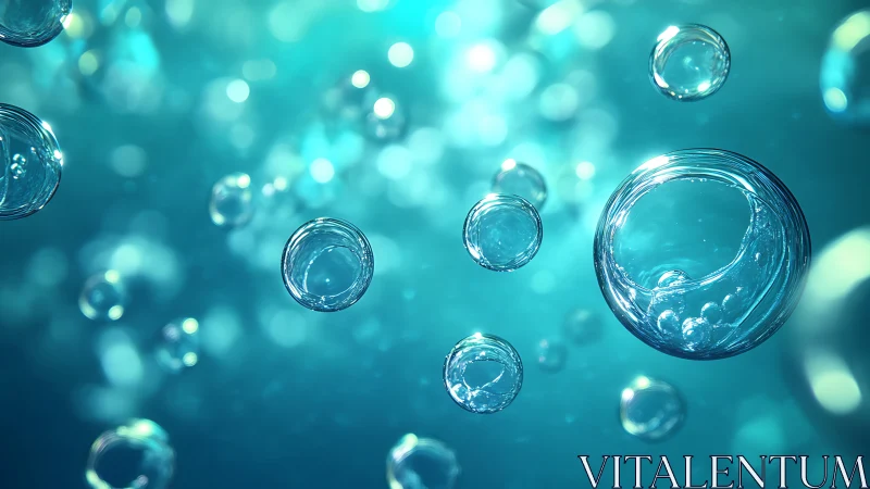 High-detail underwater air bubbles with shallow depth-of-field