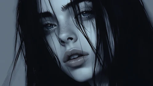 Midnight portrait of quiet longing and tangled emotions.