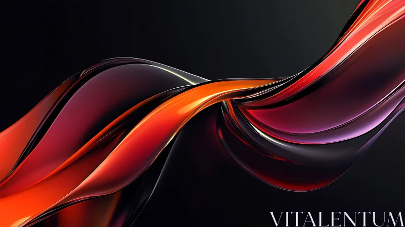 High-gloss translucent gradient ribbons on deep black field