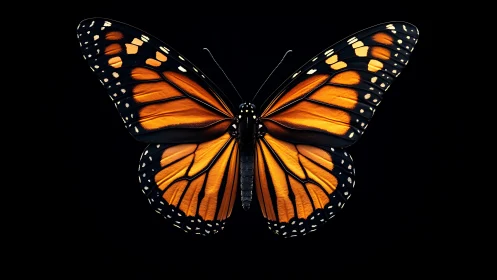 Monarch wings blaze like tiny stained glass cathedrals