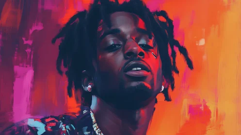 Vibrant portrait celebrates bold confidence in neon color glow