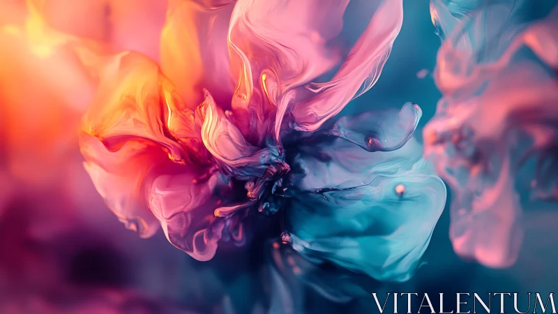 Vivid swirling abstract petals in pink, orange and teal.