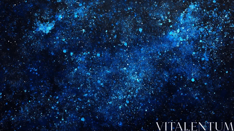 Deep blue splatter field suggesting abstract night sky.