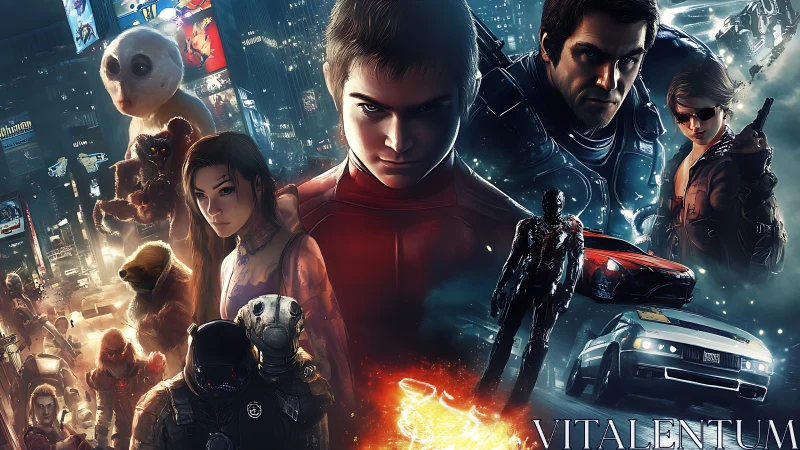 Neon city misfits collide as heroes spark across asphalt