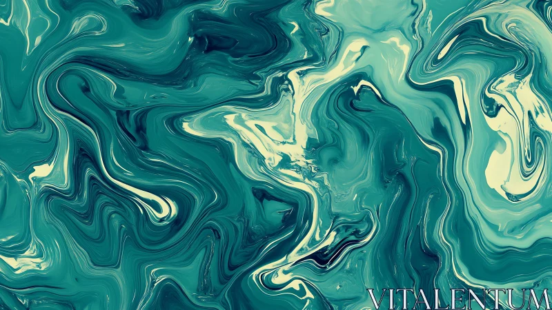 Turbulent teal fluid dynamics mapped in high-contrast marbled flow