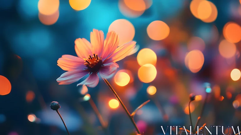 Bokeh-Rendered Gerbera Daisy with Shallow Depth Field and Warm Lighting