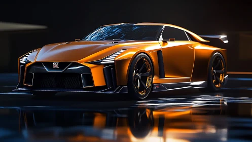 Orange GT-R supercar renders showcase aggressive futuristic design