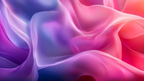 Layered translucent gradients in soft folded surfaces.