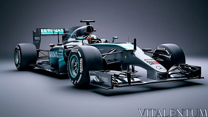 Wind-tunnel refined Formula racing chassis in studio isolation.