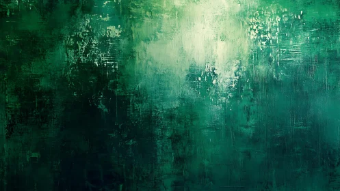 Abstract green textured wall art with brushstroke patterns.