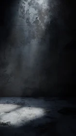 Concrete room spotlight over cracked floor surface.