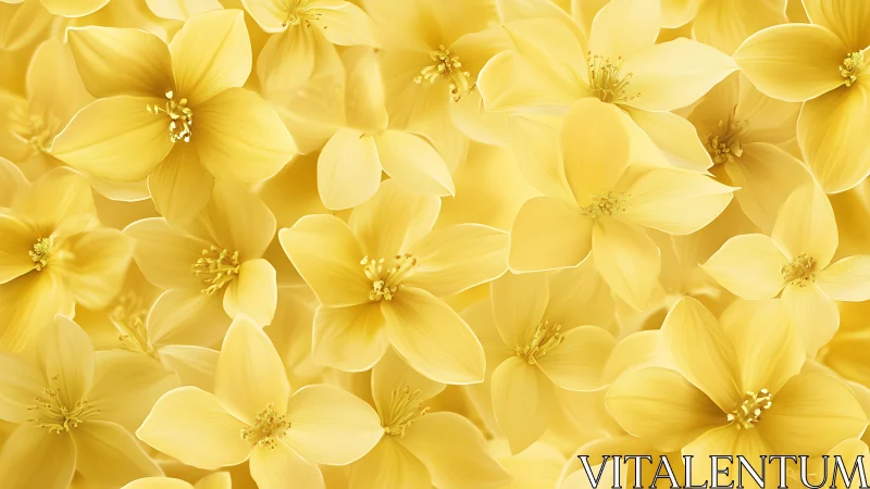 Golden Dogwood Blossoms in Dense Floral Array.