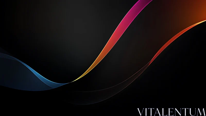 Gentle neon waves gliding across a calm midnight sky.