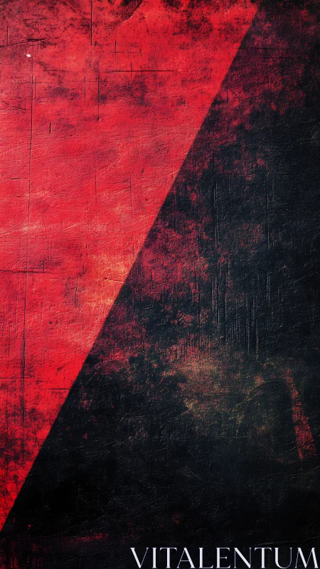 Red and black diagonal abstract texture on rough surface
