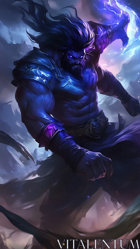 Storm-wreathed warrior unleashes crackling arcane fury.