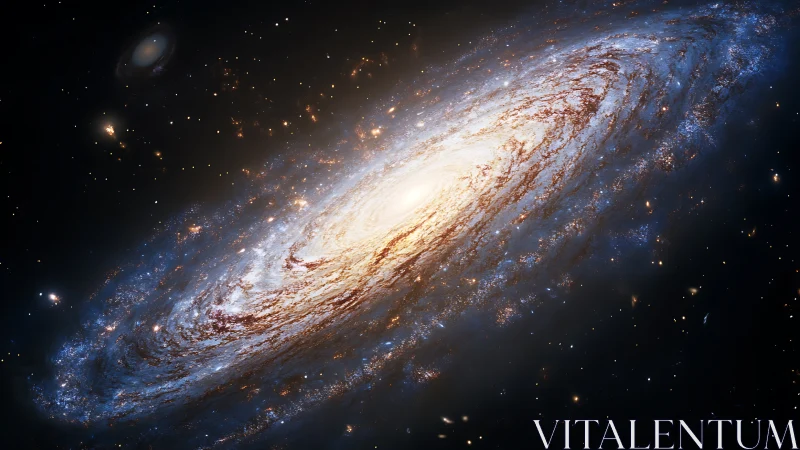 Spiraling starlit galaxy swirling like a luminous cosmic tide.