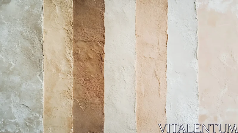 Textured plaster wall panels show warm neutral color gradients