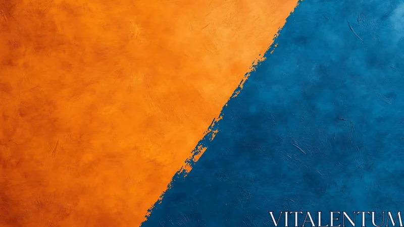 Bold diagonal meeting of rich orange and deep ocean blue