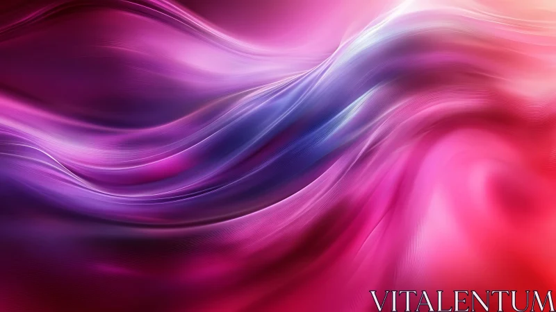 Vibrant magenta light waves flow in a silky abstract motion