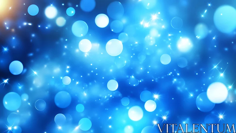 Bright Abstract Blue Bokeh Lights with Sparkling Effects.