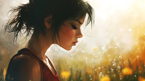 Sunlit daydream leans softly into a field of quiet sparks