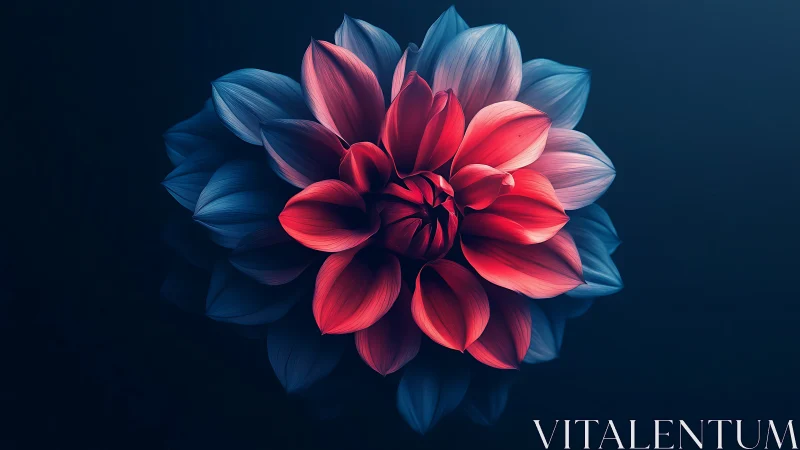 Red Dahlia's Dance of Light and Shadow.