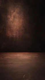 Cinematic rust-toned studio backdrop with textured floor plane.