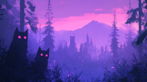 Neon Luminescence Through Spectral Forest Landscape.