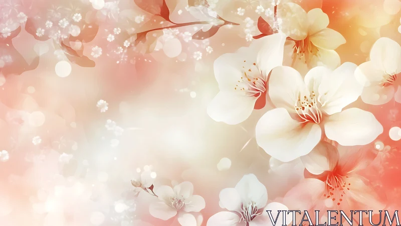 Floral composition with layered blooms rendered in soft gradient palette.