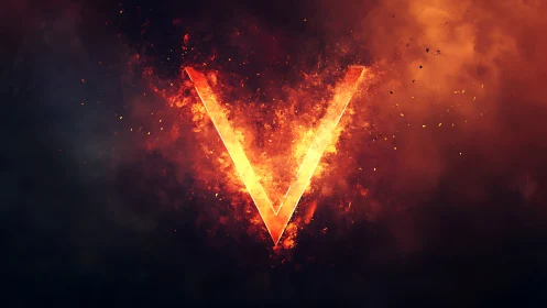 Inferno Victory: Blazing Geometric Triumph Forged in Flame.