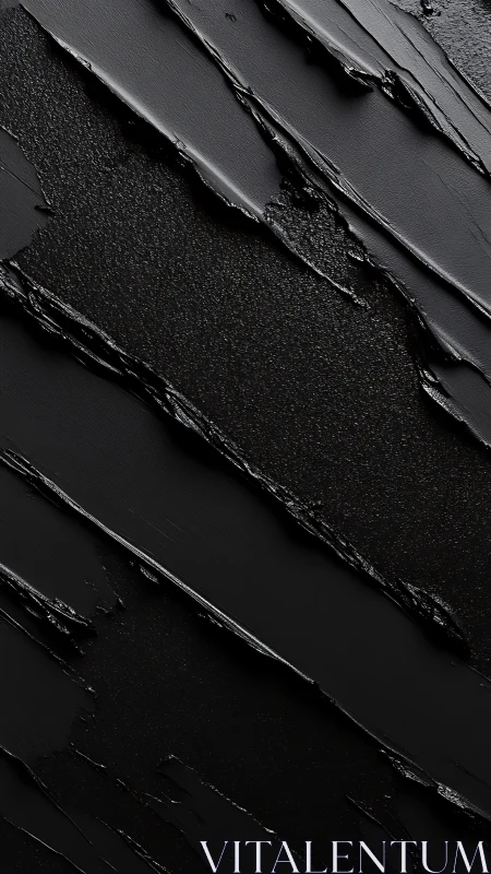 Velvety black abstract strokes with calm sculpted texture.