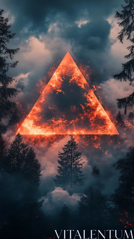Luminous Triangle in Forested Landscape