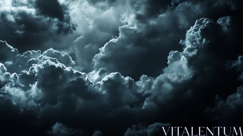 Moonlit storm clouds gather in a dramatic night sky.