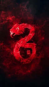 Crimson serpent emblem swirling in storm-lit digital embers.