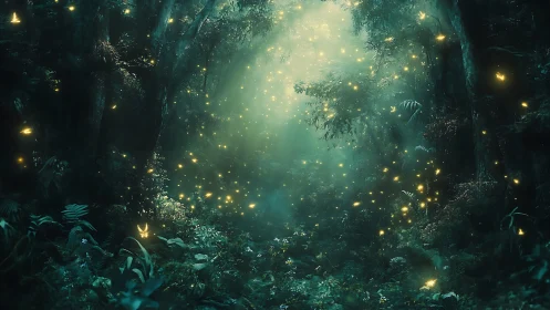 Bioluminescent Forest Sanctuary Glowing with Ethereal Wonder