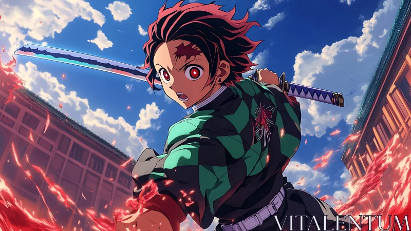 Blade-born resolve ignites a sky-scorched demon hunter.