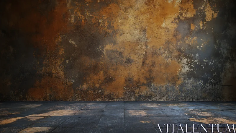 Industrial textured wall with mottled rust tones backdrop.