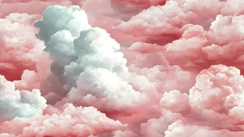 Cotton cloudscape rendered in pastel pink volumetrics.