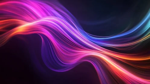 Neon light trails flowing across a deep cosmic void.