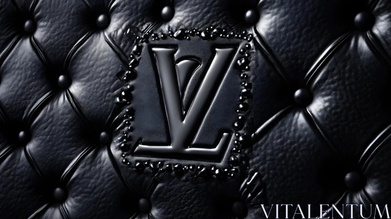 Luxurious Black Leather Upholstery with Embossed Monogram Style.