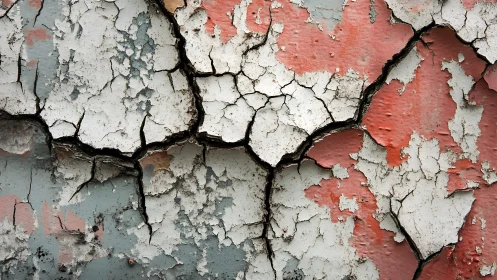 Peeling paint texture with cracks in vintage distressed style.