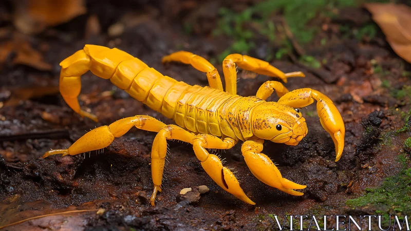 Golden forest scorpion marches like living molten armor