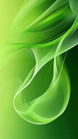 Translucent green vector curves form layered abstract structure