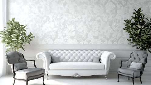 Elegant white sofa invites calm moments in a bright lounge